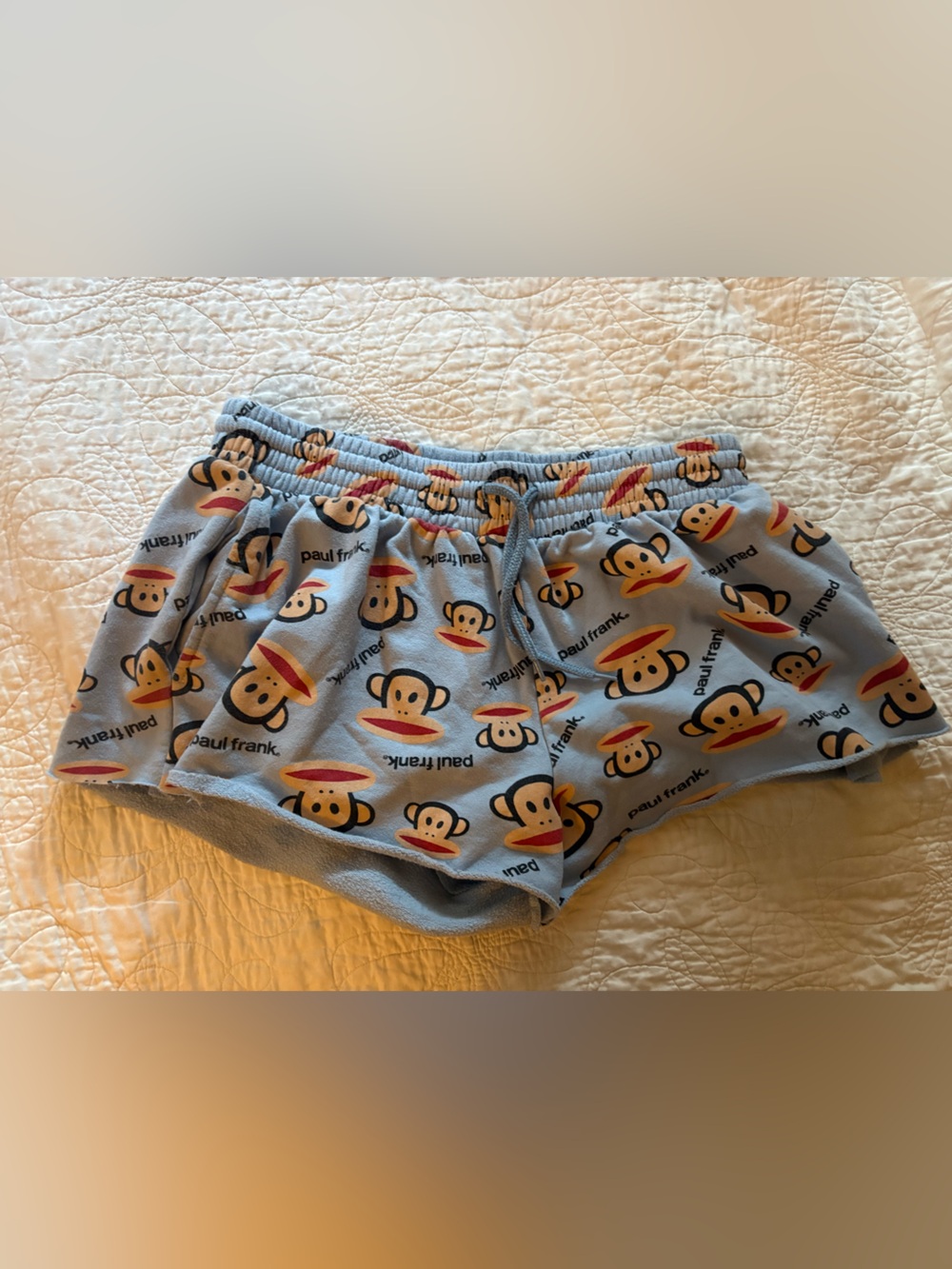 Paul Frank Light Blue Monkey Face Print Shorts